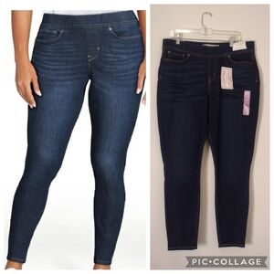 Levi Strauss Signature Gold Line Dark Wash Shaping Pull On Skinny Jeans Size 18